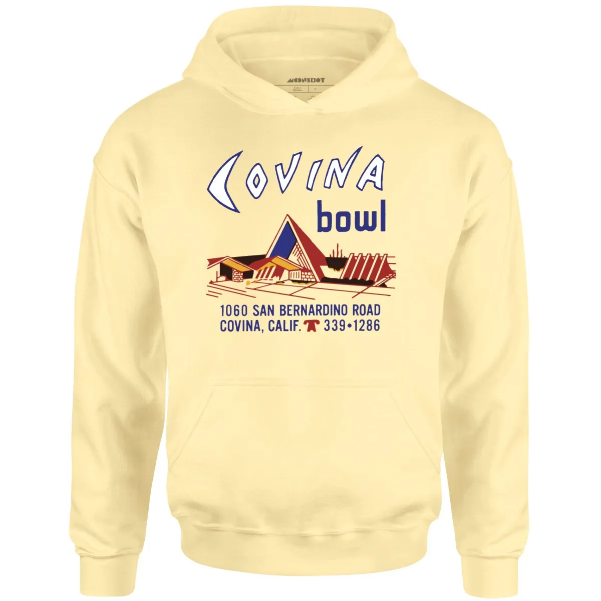Covina Bowl - Covina, CA - Vintage Bowling Alley - Unisex Hoodie