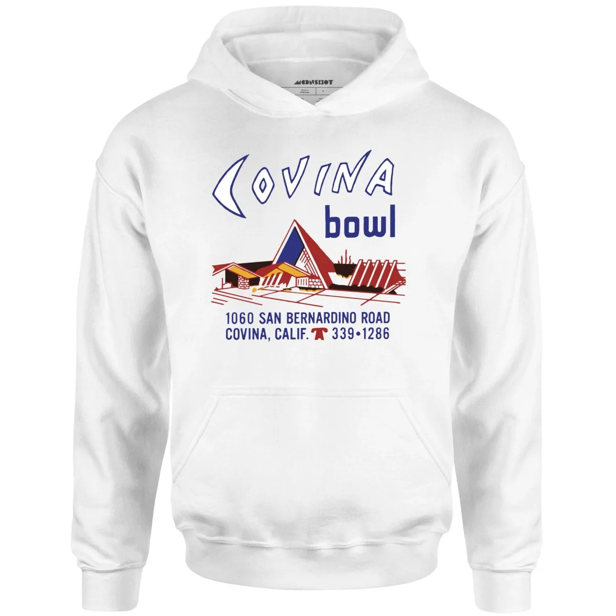 Covina Bowl - Covina, CA - Vintage Bowling Alley - Unisex Hoodie