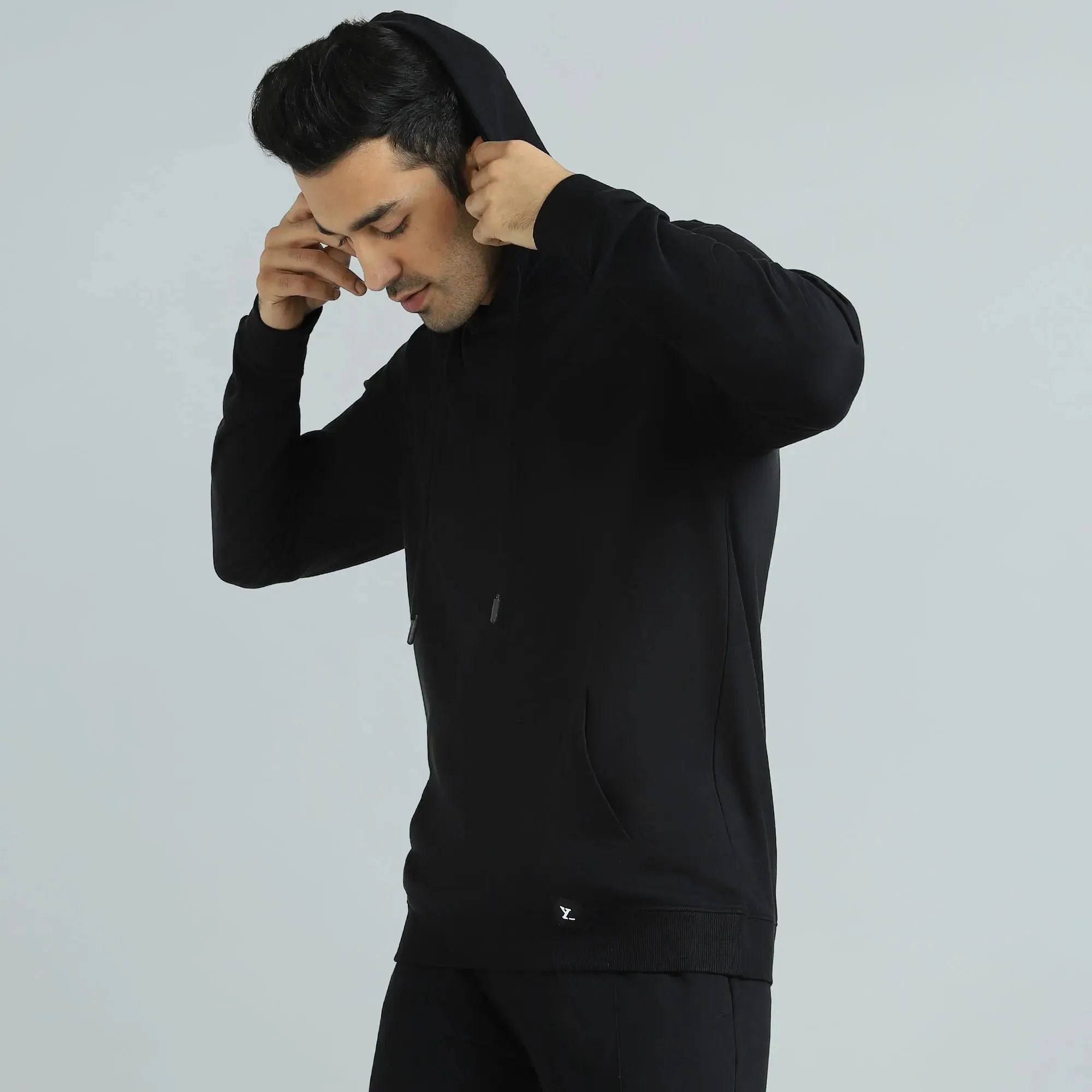 Cruze French Terry Cotton Hoodies Pitch Black