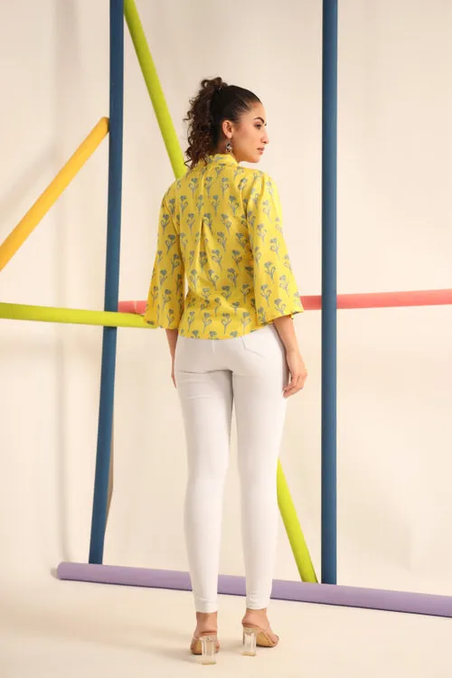 Daffodil Yellow Silk Top