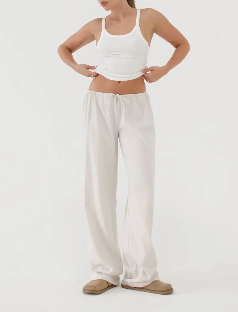 Easy Drawstring Pant | Cream