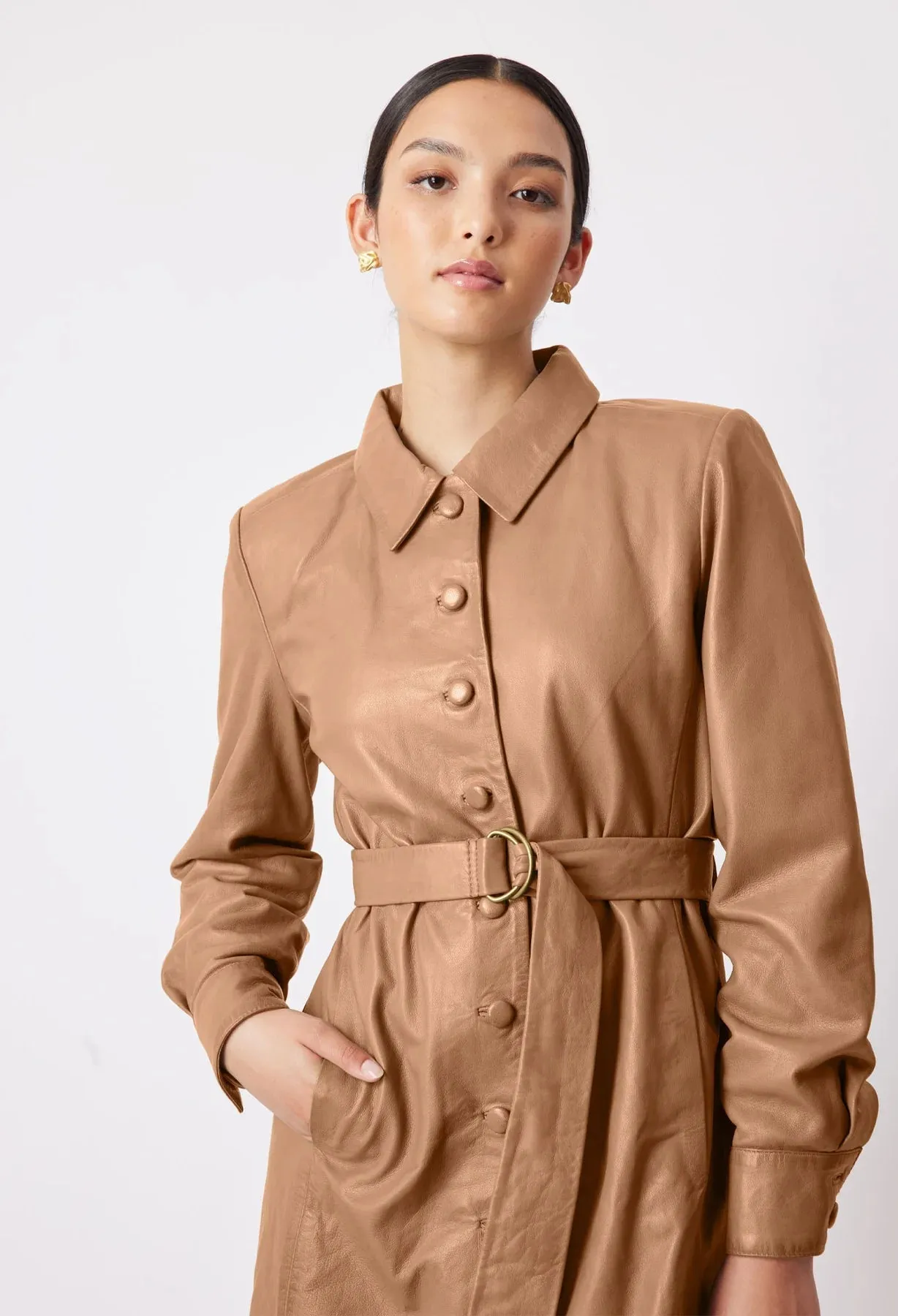 Loren Leather Coat Dress