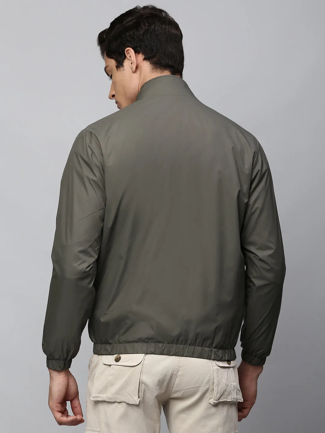 Men's Olive Regular Fit Winterwear Jackets