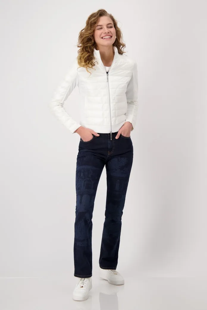 Monari  Quilted Stand up  collar Jacket -Sandshell