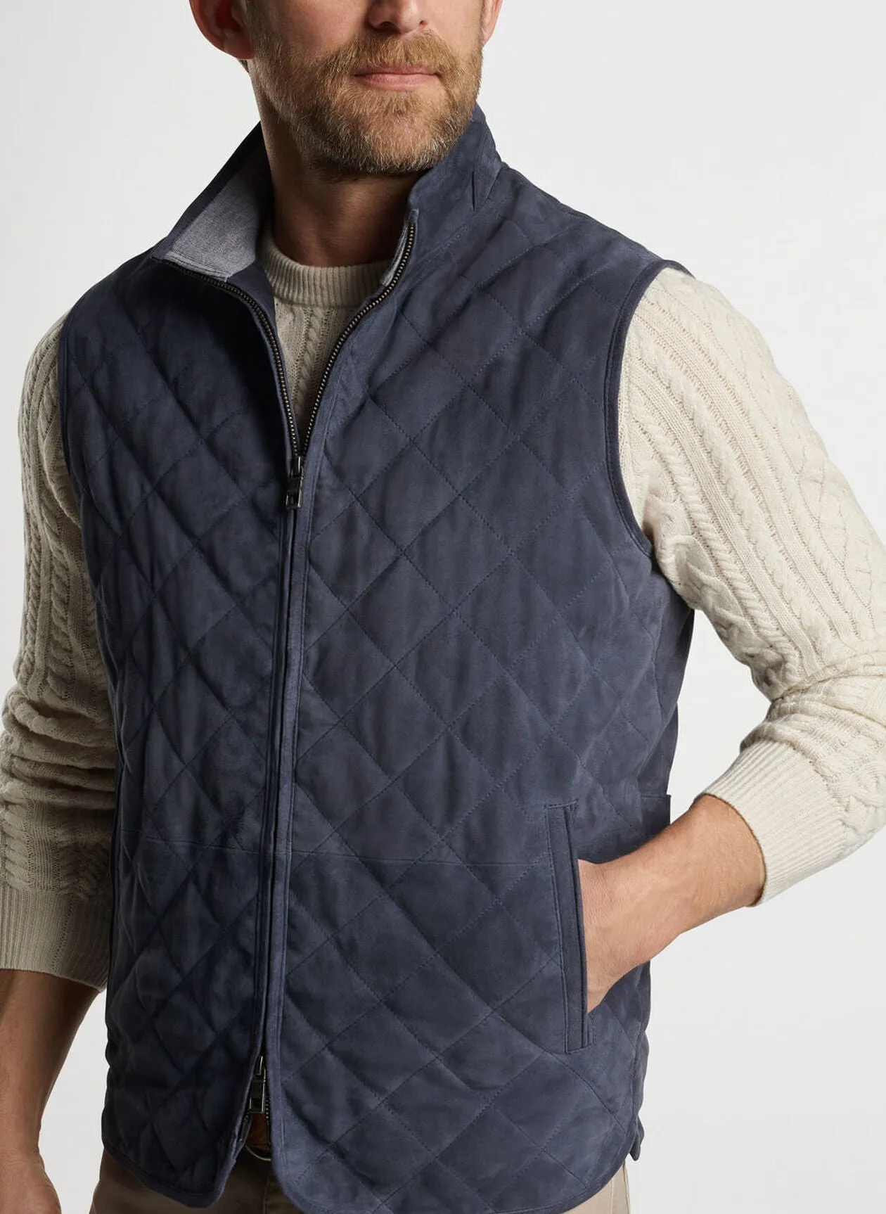 Peter Millar - Essex Quilted Suede Vest - Galaxy
