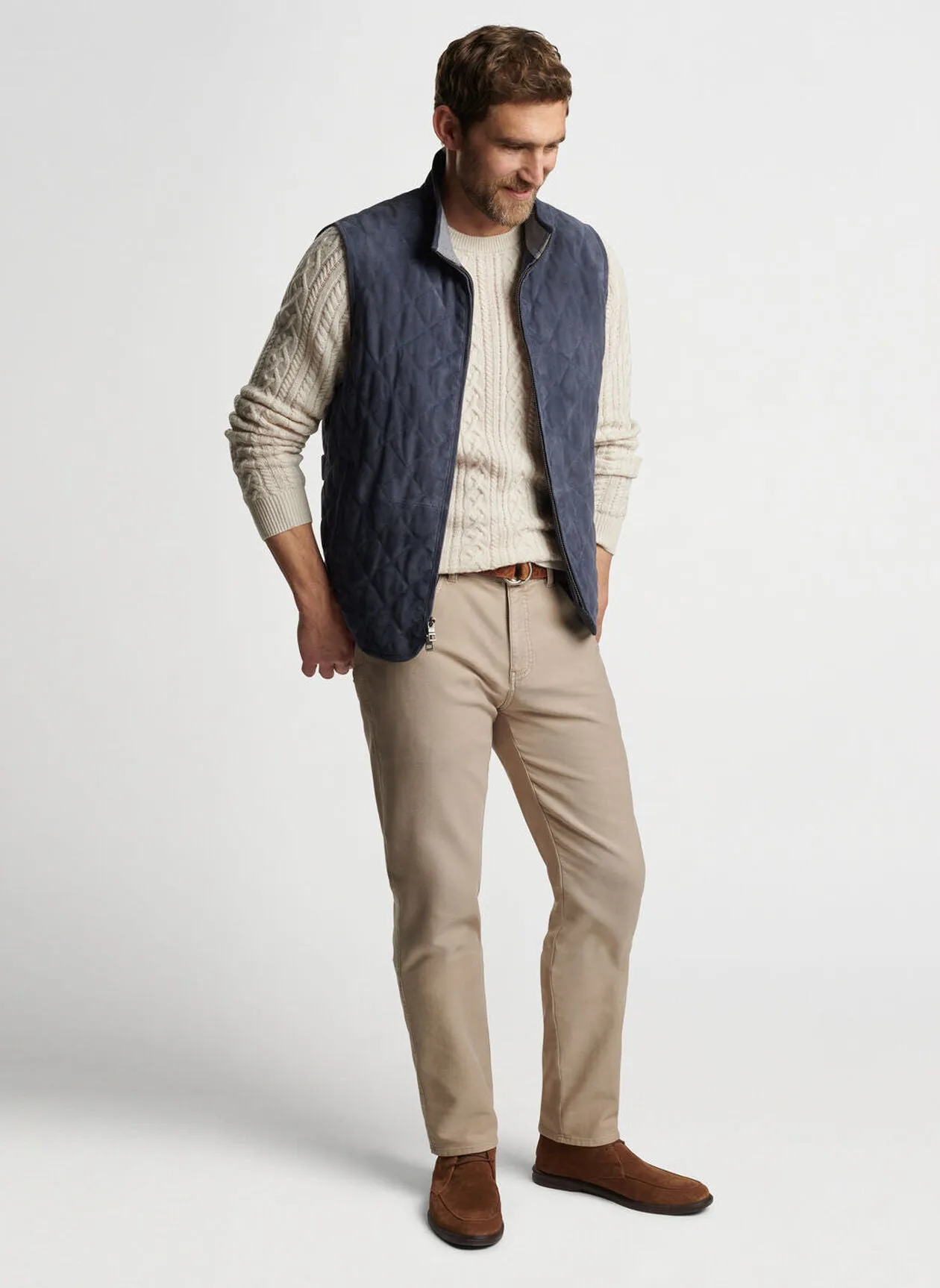 Peter Millar - Essex Quilted Suede Vest - Galaxy