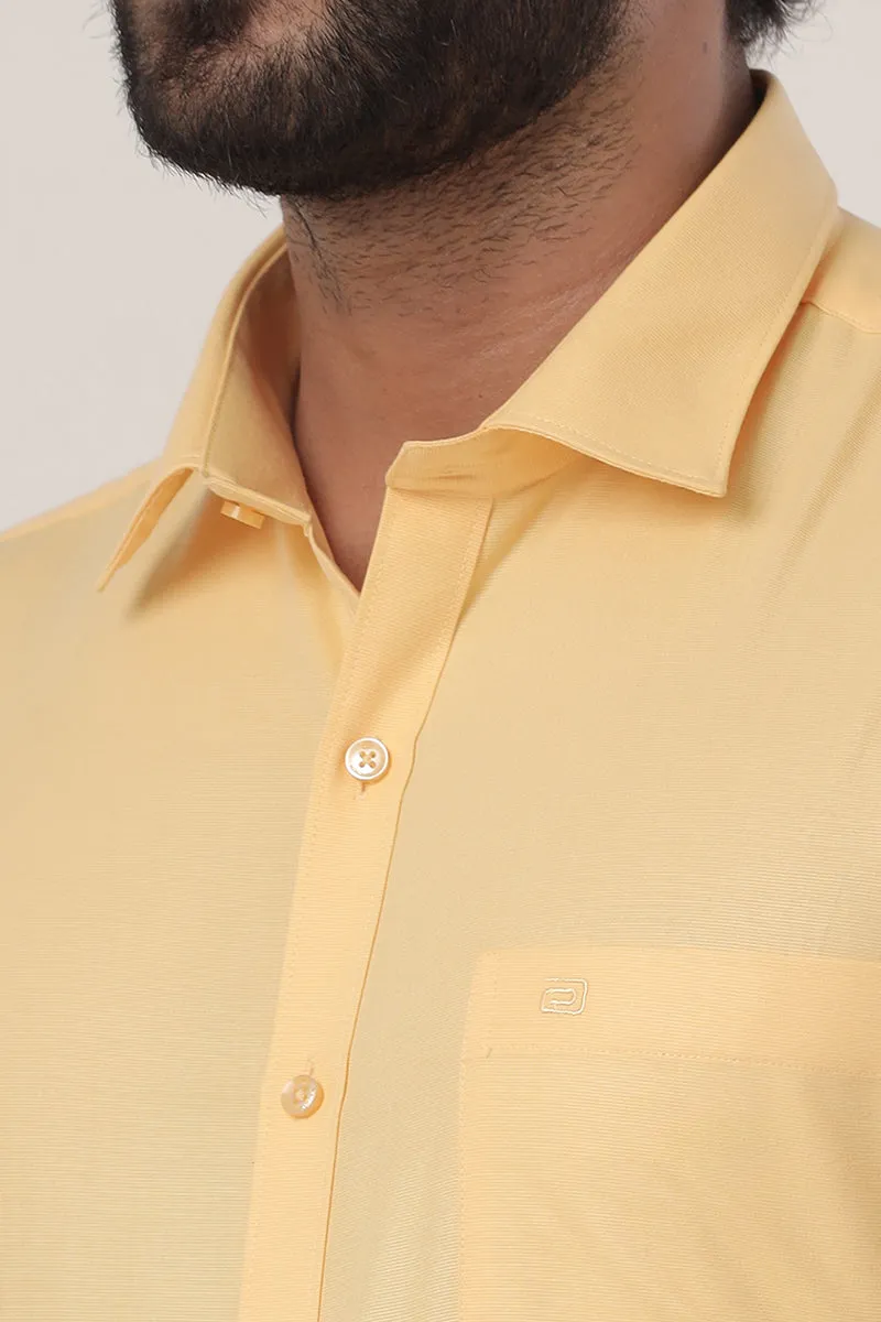 Super Soft -Light Yellow Formal Shirts for Men | Ariser