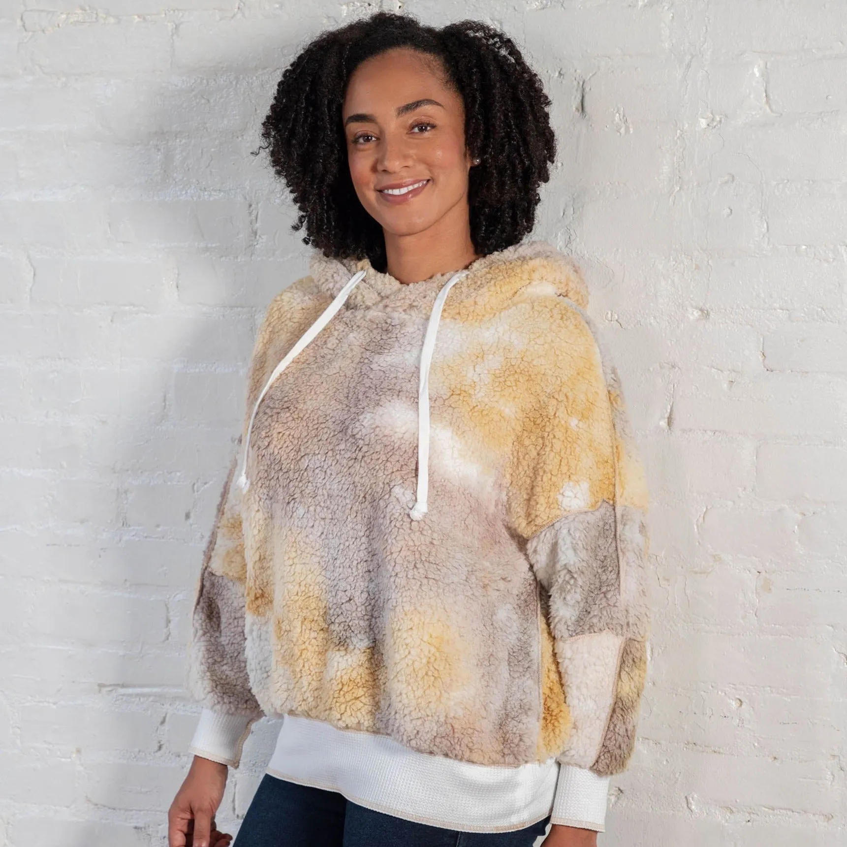 Tie-Dye Plush Sherpa Fleece Hoodie