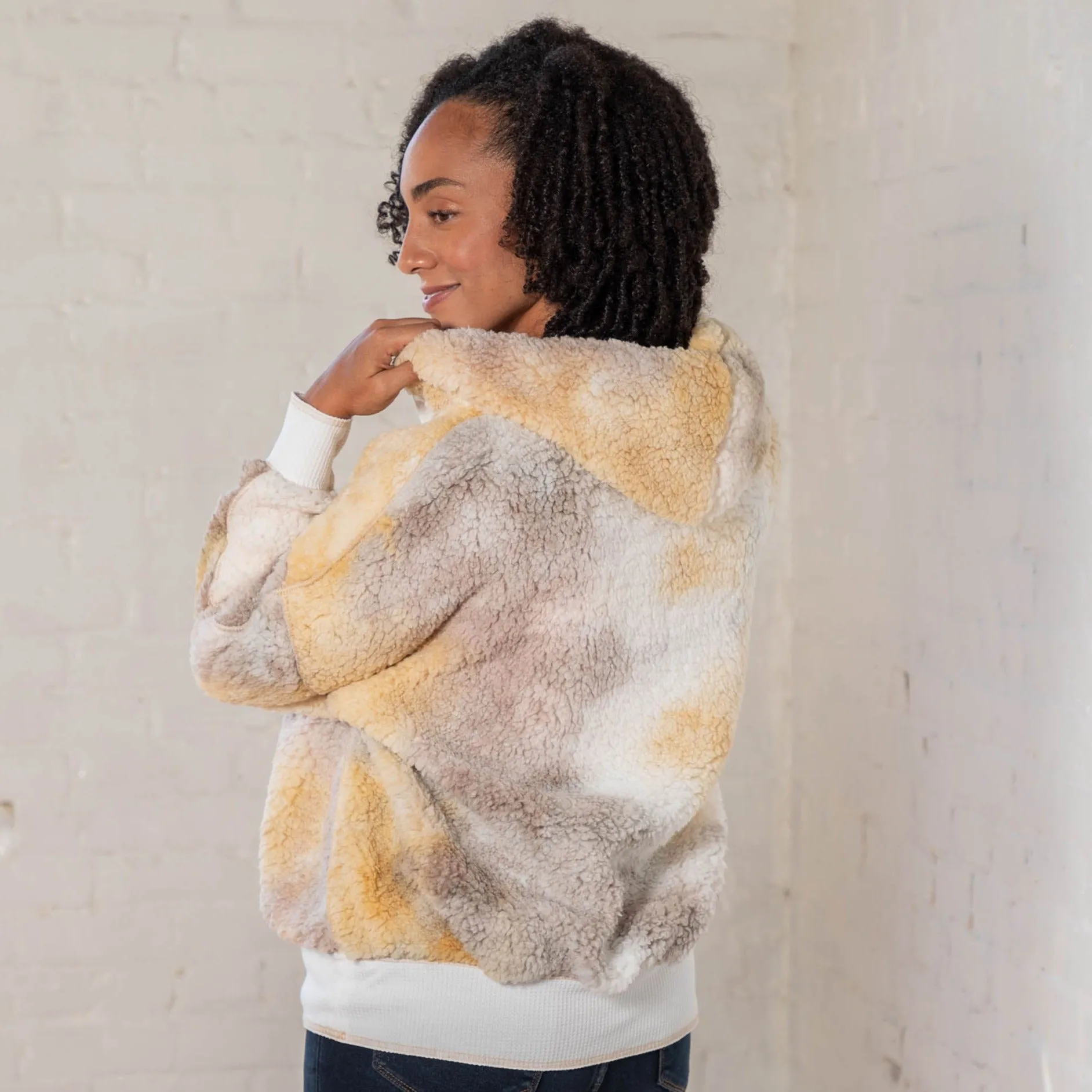 Tie-Dye Plush Sherpa Fleece Hoodie