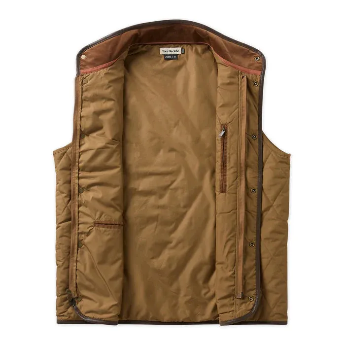 TOM BECKBE QUILTED VEST - TOBACCO